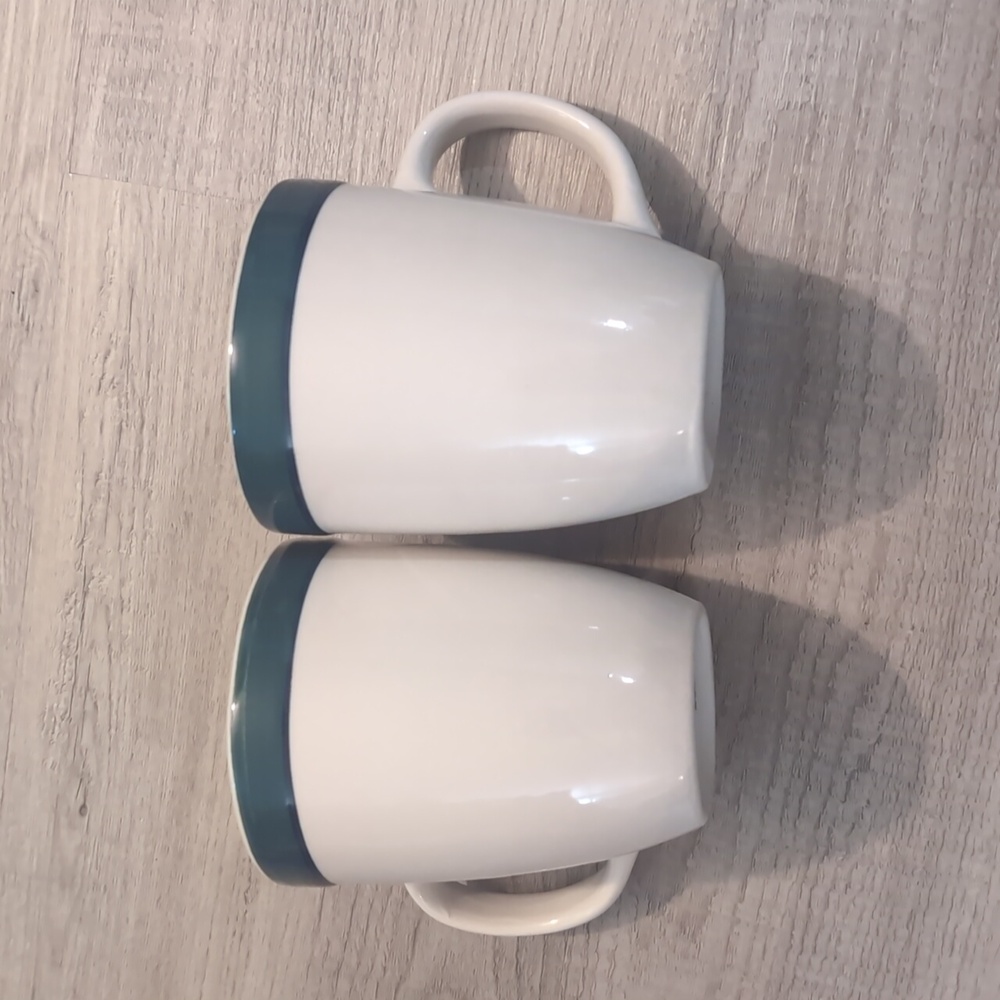 Pair of  Vintage Gibson Designs Back To Basics Green Mugs